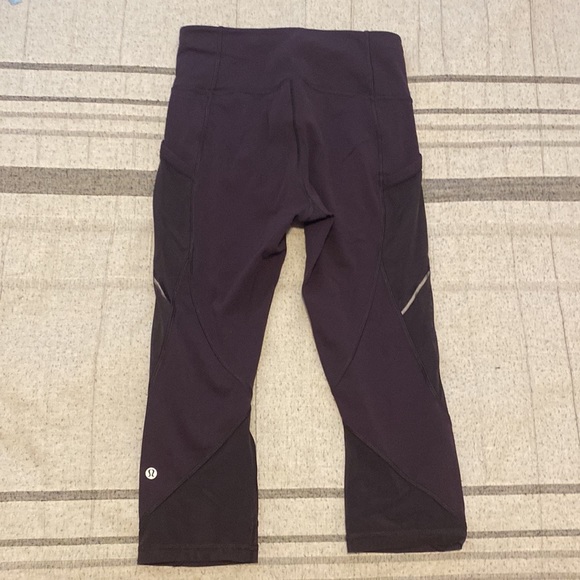 LULULEMON Fast As Light 19”Two Tone Crop Leggings Sz 6 - Picture 3 of 4